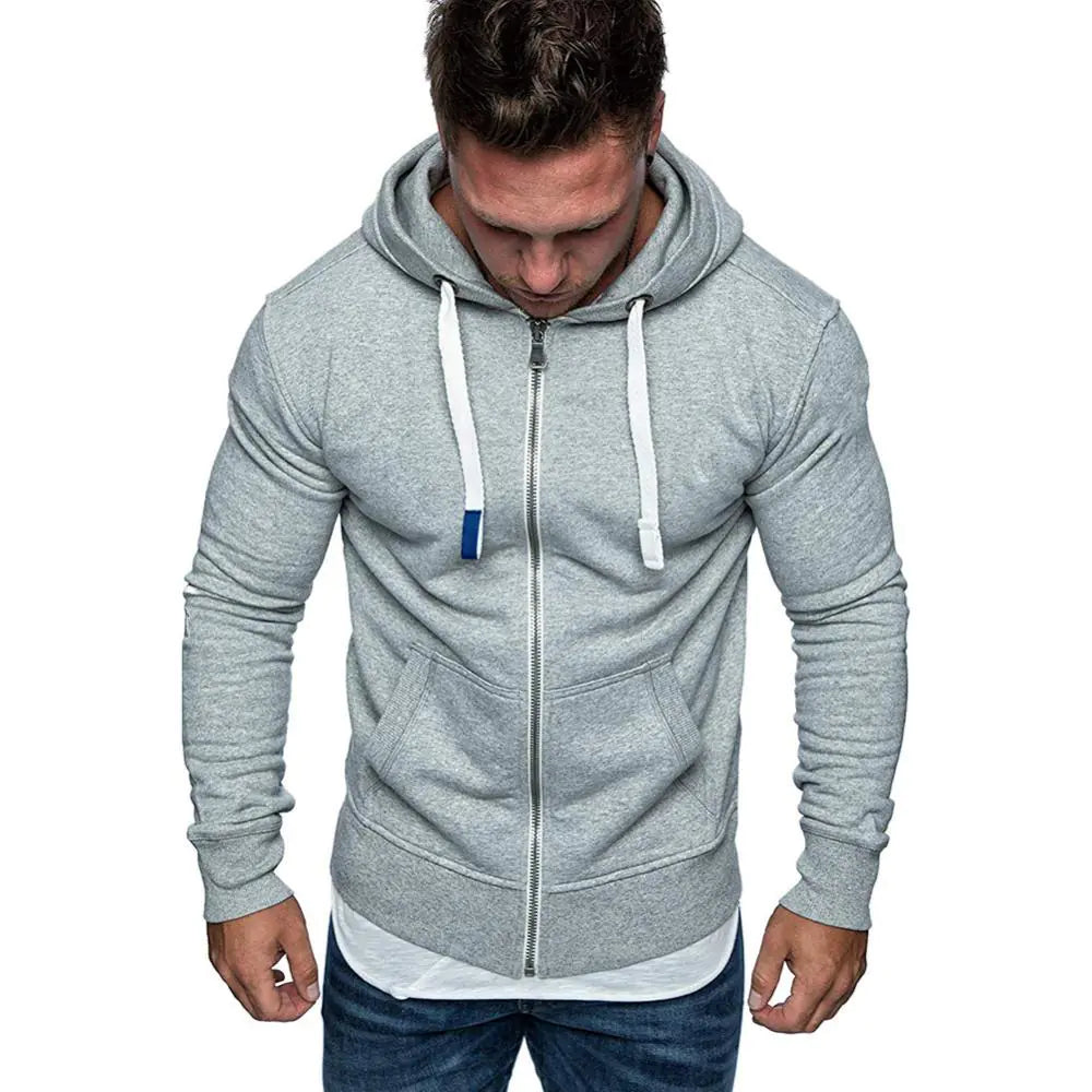 Lässiger Herren-Hoodie mit Reißverschlusstasche