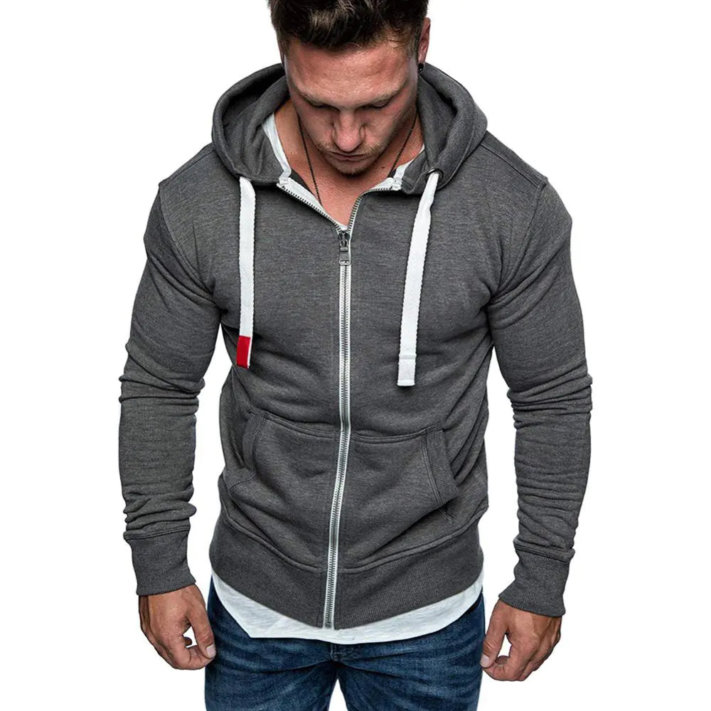 Lässiger Herren-Hoodie mit Reißverschlusstasche