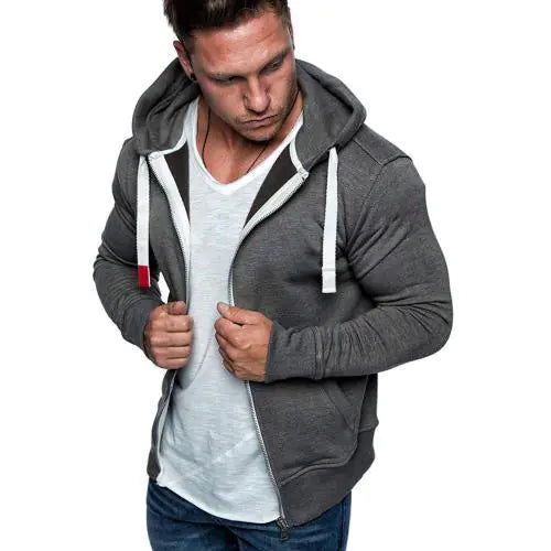 Lässiger Herren-Hoodie mit Reißverschlusstasche