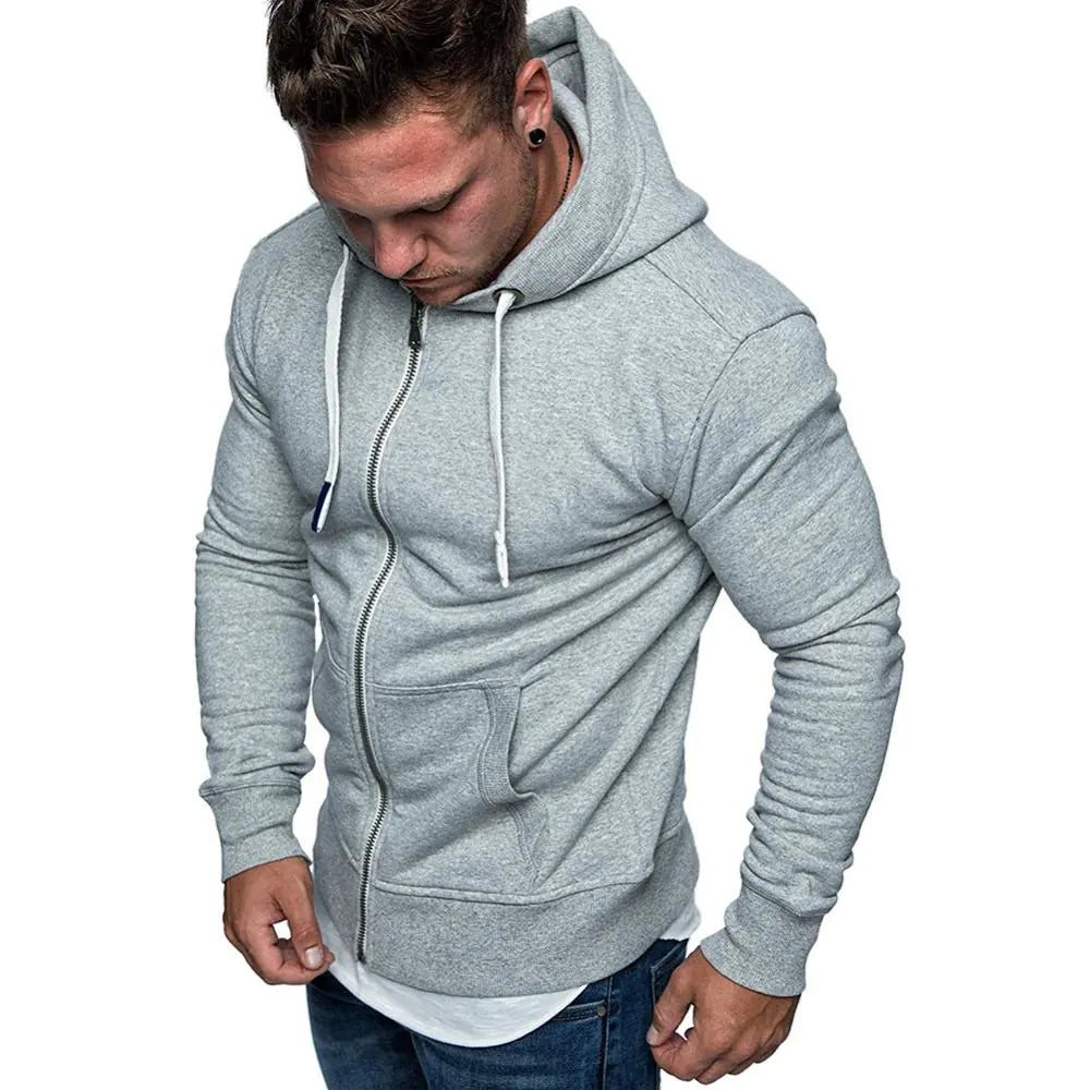 Lässiger Herren-Hoodie mit Reißverschlusstasche