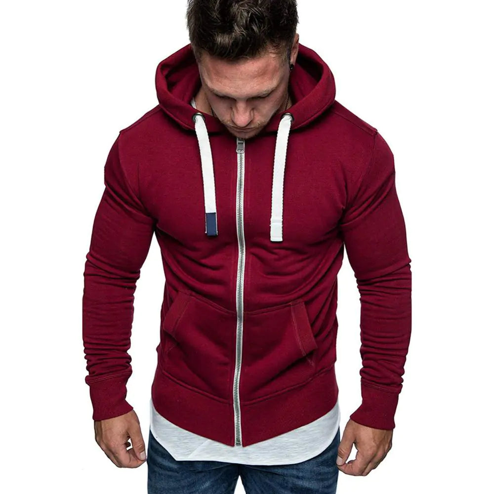 Lässiger Herren-Hoodie mit Reißverschlusstasche