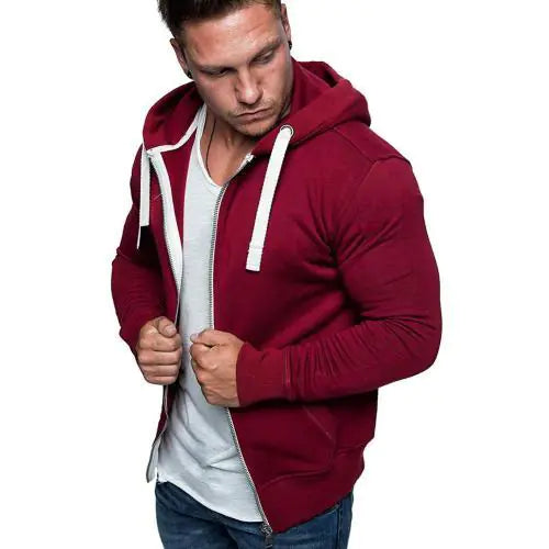 Lässiger Herren-Hoodie mit Reißverschlusstasche